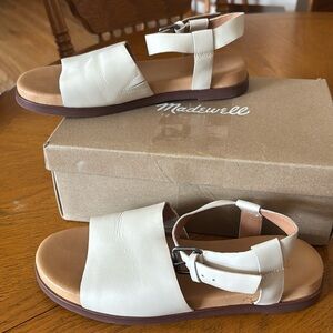 Madewell Ankle Strap Sandal, Brown and White/Cream size 7.5 MDW-41